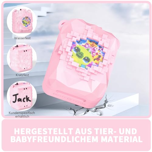 Digitale Haustier Silikon Schutzhülle für Bitzee Magicals, stoßfest, Kratzfest, kommt mit hängendem Seil Zubehör, passend für Bitzee Magicals (rosa)