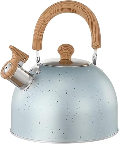 Lorxne 笛吹きやかん/ケトル ティーポット 湯沸かし 大容量2L おしゃれ ガスコンロ/IH対応 食品グレードステンレス鋼製 木調断熱ハンド付き ステンレス製のサウンドポット 熱い 沸騰が早い ストーブトップティーポット 口笛を吹く 湯沸かしポット