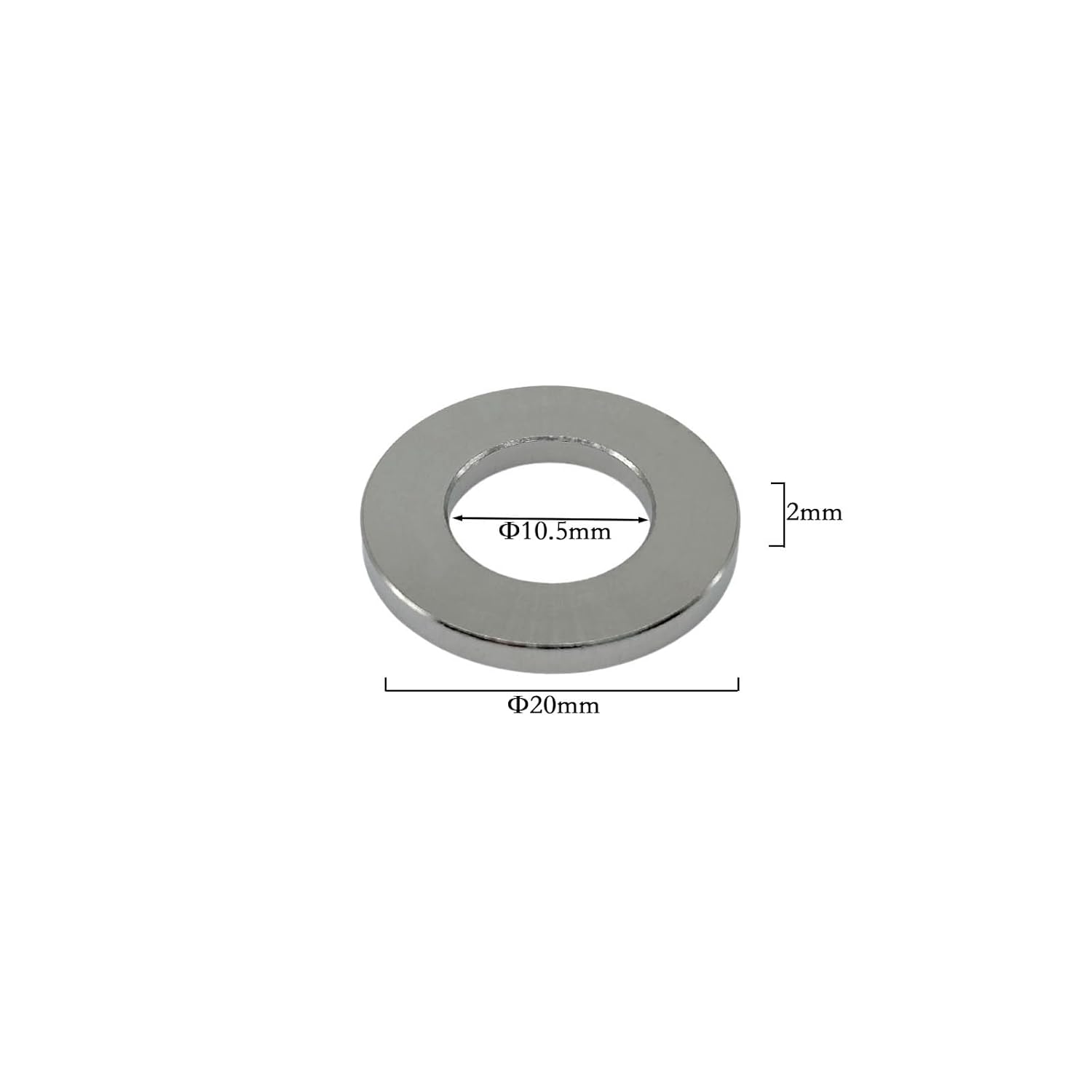 RISON Titanium Washer M10 Titanium Flat Washer Original Sealing Ring DIN125 Seal Washers 50Pcs Titanium Alloy Metal Washers GR5 Washer for Screws Nuts Threaded Rod