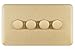 Price comparison product image Schneider Electric Lisse Screwless Deco - 4 Gang Universal 2 Way Dimmer Light Switch, 250 W/VA, GGBL6042CSBS, Satin Brass