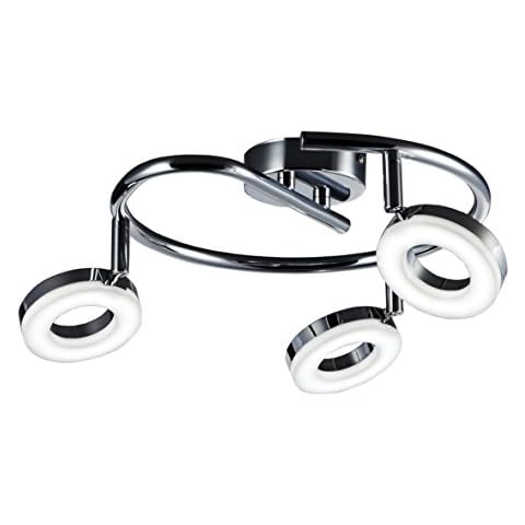 B.K.Licht I Deckenleuchte LED I Deckenlampe I LED Lampen I dreh- & schwenkbar I Chrom I 3 x 4,5 W I 450 lm I IP20 I warmweiße Lichtfarbe 3000K Cover