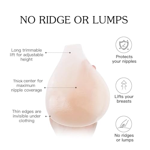 Adhesive Bras - Silicone Breast Lift Invisible Bra Reusable Nipple Covers Strapless Backless Push Up Sticky Bra for Women2