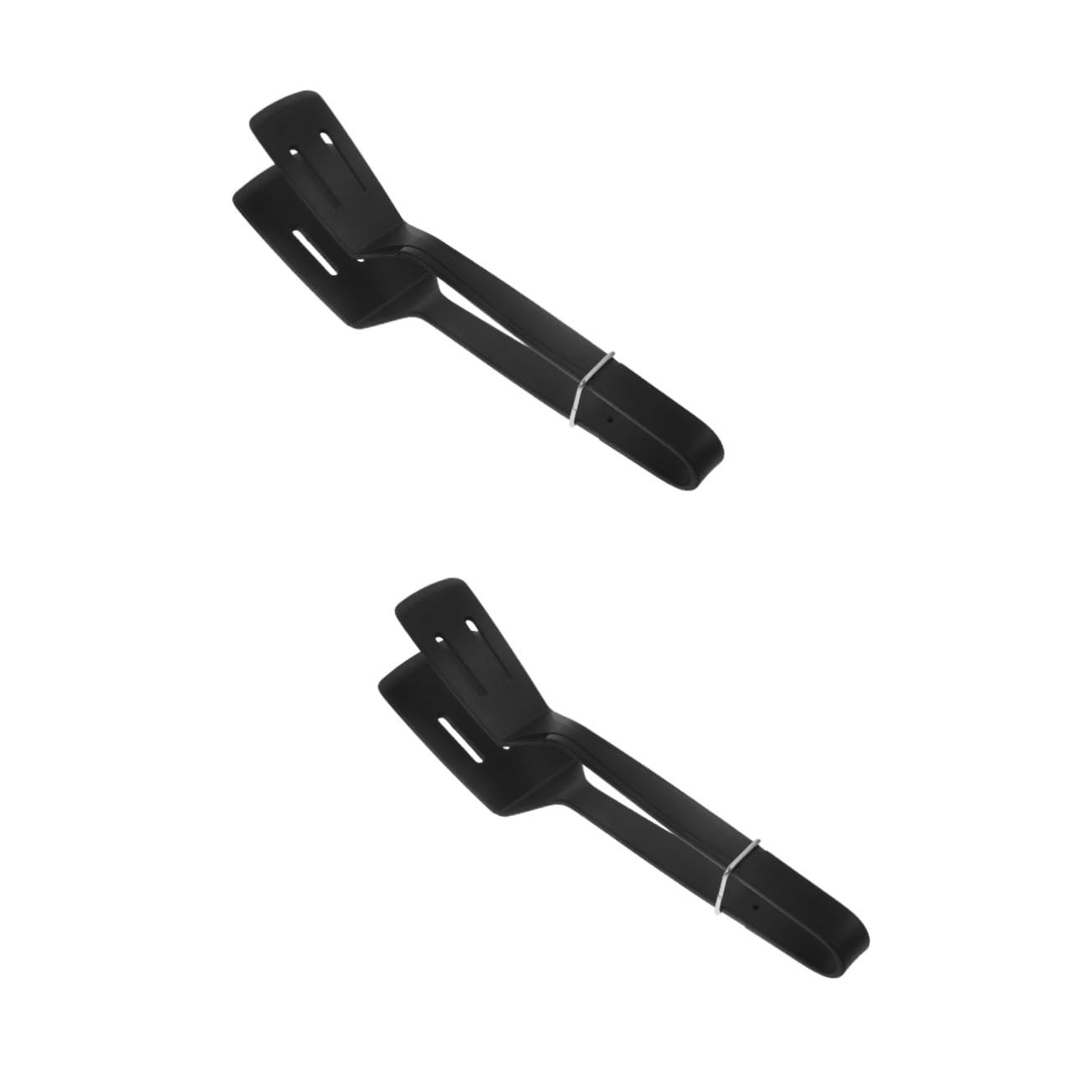 TOYANDONA 2 Stück Bratspatel-Clip spachtel küchenzange silikonschaber grillzangen grillspatel Zange Küche Essenszange Dreher Zangenklemmen Pfannenwender für Lebensmittel Kieselgel Black