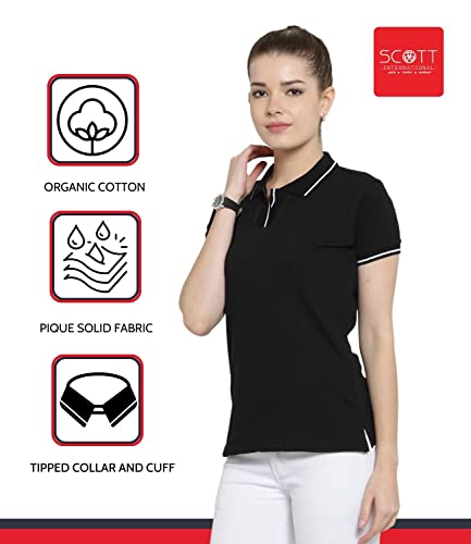 Image of Scott International Women's 100% Pure Organic Cotton Polo Regular Fit T-Shirt