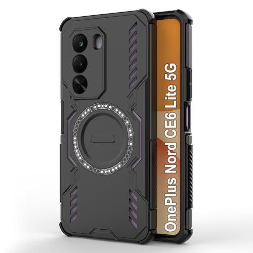 Image of Zapcase Back Case Cover for OnePlus Nord CE 6 Lite 5G | Magnetic Case with Built-in Metal Ring | Supports MagSafe Charger, Wallet & Car Mount | Shockproof Hybrid PC + TPU | Black