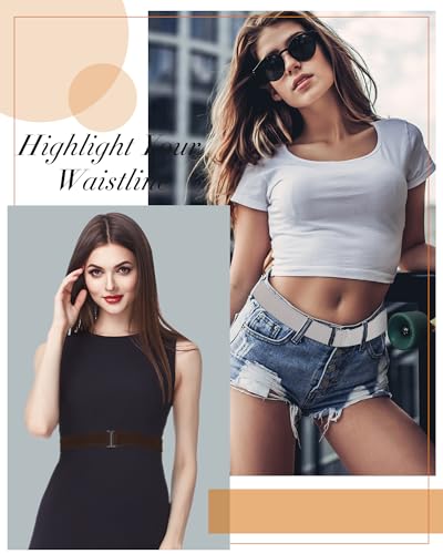 Image of SATINIOR 2 /3 /4 Pack Women Elastic Stretch Belt Invisible Sweater Shirt Tuck Band with Flat Buckle for Jeans Pants