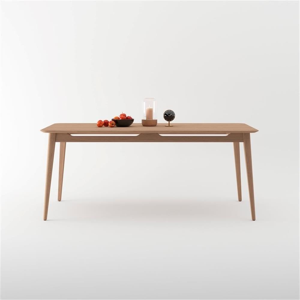 Pemberly Row 86.75" Mid-Century Dining Table, Solid American Oak Wood, Contemporary Design, Sturdy Construction, Elegant Oak Finish, Durable Kitchen or Dining Room Table for Everyday Use