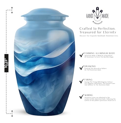 Image of Personalized Forest - Human Urns for Ashes Adult Male - Large Memorial Urn for Mom & Dad - Burial Urns for Adult Human Ashes - 10 Inch - Large with Velvet Bag - Decorative Cremation Urns