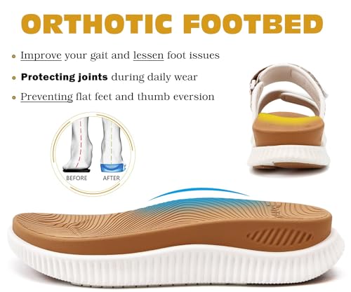 Image of KuaiLu Womens Orthotic Adjustable Strap Slides Arch Support Slip On Sandals