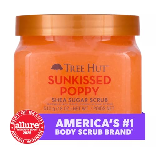 image for Tree Hut Sunkissed Poppy Shea Sugar Scrub, Exfoliating, Hydrating & Mo