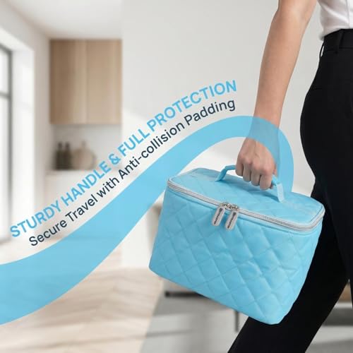 Image of Digital Hand Mixer Carrying Bag for KitchenAid 5 /6 / 7 /9 Ultra Power Speed Hand Mixers, Portable Travel Storage Case Bag with Handle for Kitchen Aid Mixer Accessories (Box Only) (Blue)