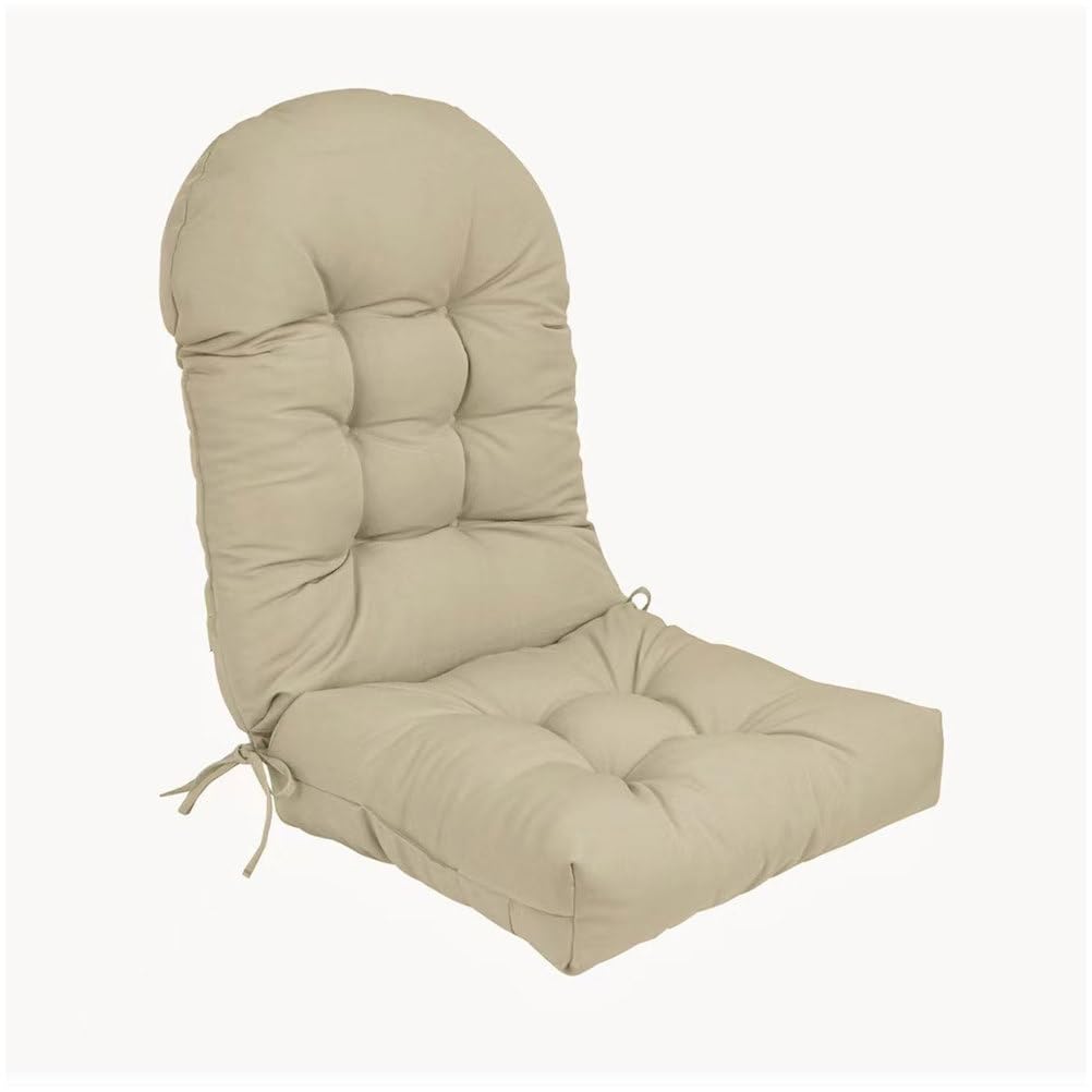 Adirondack & Rocking Chair Cushion Wysokie oparcie Poduszki na patio - wewnątrz/na zewnątrz pogrubiona poduszka na fotel bujany, odporna na blaknięcie i wodoodporna, khaki
