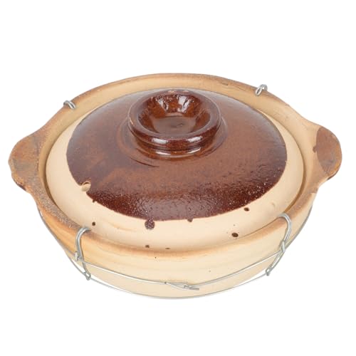 OFFSCH Marmite Cocotte 0,5l Petite Taille En Argile Brute Avec Poignée Simple, Surface Antiadhésive Lisse, Marmite De Cuisson Maison Pour Plaque De Cuisson, Ustensile La Cuisine Individuel