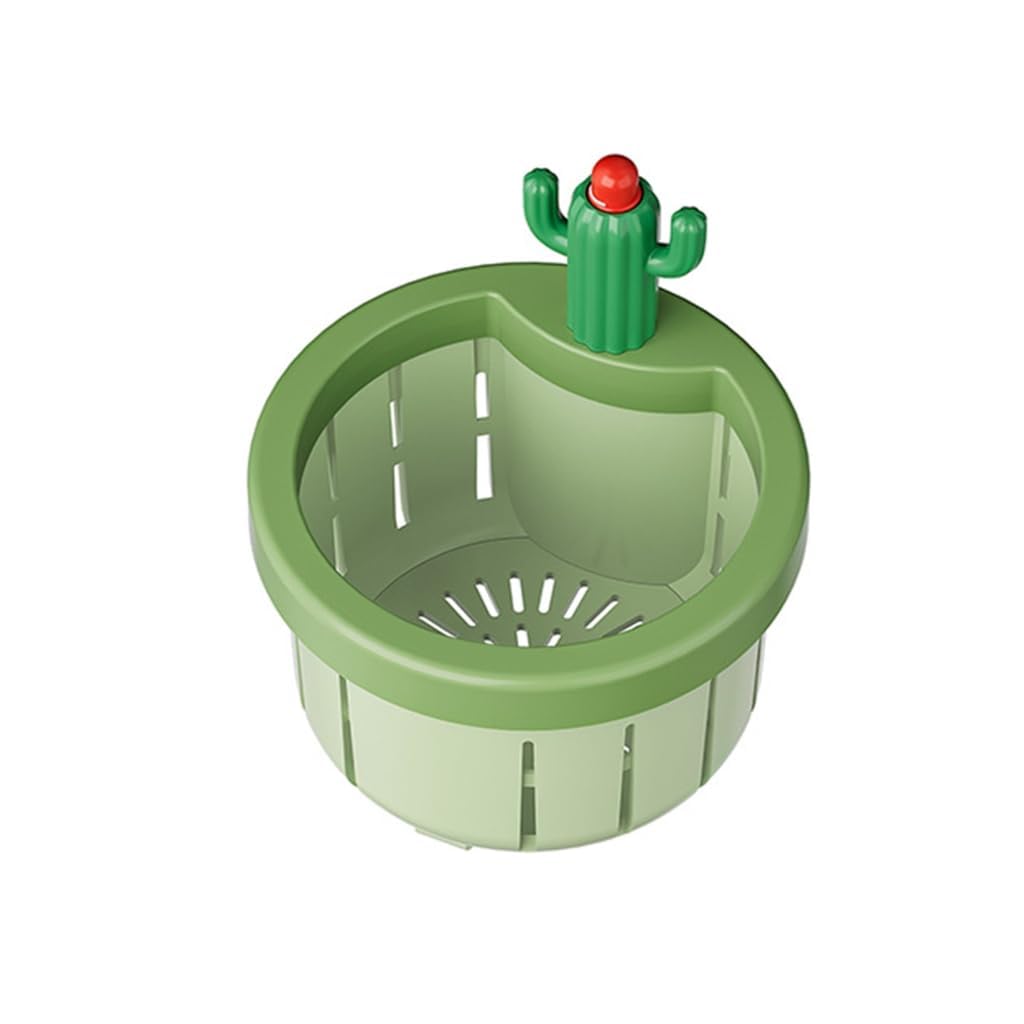 Cactus Sink Strainer, Kitchen Sink Waste Collector, Press to Dump Sink Strainer with Press Open Bottom Cover, Keep Your Sinks Cleaner and Clog Free