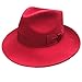 Wool Felt Crushable Packable Fedora Hats for Men Women Black Red Color Red L