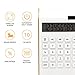 Gold Calculator, 10 Digits Solar Battery Basic, Dual Powered Desktop Calculator, Tilted LCD Display, Inclined Design Slim by Sportsvoutdoors (White Gold)