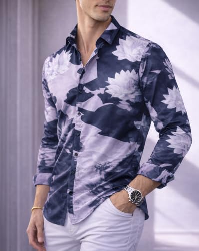 Image of Noble Monk Men's Full Sleeve Shirt | Casual Shirt for Men | Stylish Cotton Blend | Comfortable Everyday Wear | Button Down Clothing | Travel & Outdoor Apparel