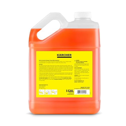 Kärcher Concrete & Driveway Pressure Washer Cleaner, Cleans Concrete, Brick, Mansory, and Stone Areas, Highly Concentrated, Makes up to 36 gal of Cleaner, Residue Free