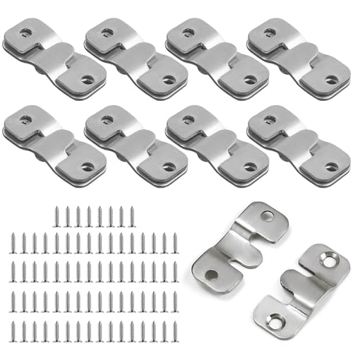 Image of Flush Mount Bracket 18 Pcs Interlocking Mount Picture Hanger Hook Hardware Heavy Duty Stainless Steel Silver for Art Gallery Clock Shelves Mirrors Wall Hanging Photo Frame