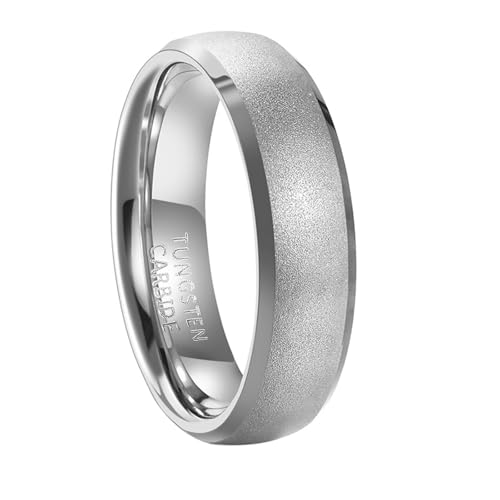 Alliance de mariage 6mm confort en tungstène argent pour vous accompagner au quotidien