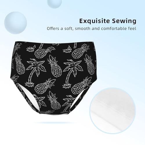 Tropical Coconut Palm Trees And Pineapples Girls' Underwear Soft Cotton Little Girls Panties Comfort Briefs3