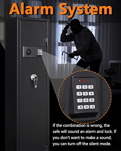 Fandon 5-4 Gun Safe,Gun Safes For Home Rifle And Pistols,Quick Access Rifle Safe,Gun Cabinets For Rifles And Shotguns With Adjustable Rifle Rack,Pockets And Shelf #TOP5