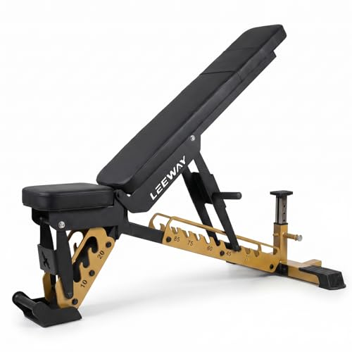 Image of Leeway LF99 Bench Press for Home Gym | Adjustable Gym Bench for Home| Heavy Duty Multi Incline Decline Flat Steel Workout Station | Multipurpose 30 to 85 Degrees | Commercial Grade Exercise Table (Black, Bench LF99, 1)
