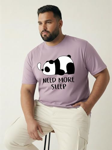 Image of Toodlegram Men's Plus Size Graphic Printed Cotton T-Shirt Casual Round Neck Regular Fit