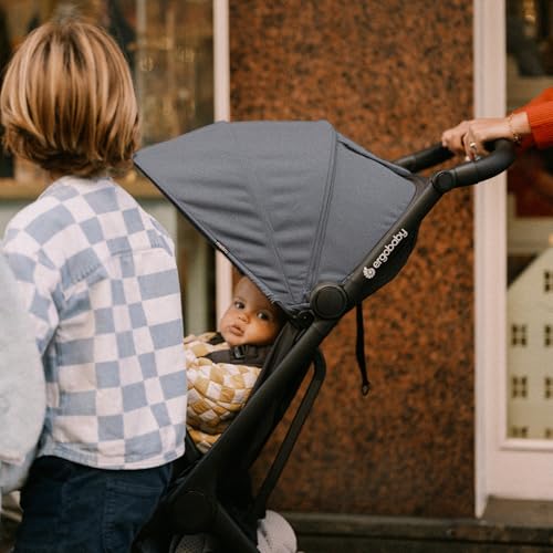 Ergobaby Metro 3 All in One Compact Baby Stroller - Lightweight Travel Stroller - Easy One-Hand Fold for Overhead Airplane Storage (Carries up to 50 lbs) - Car Seat Compatible - Graphite Grey - Image 3