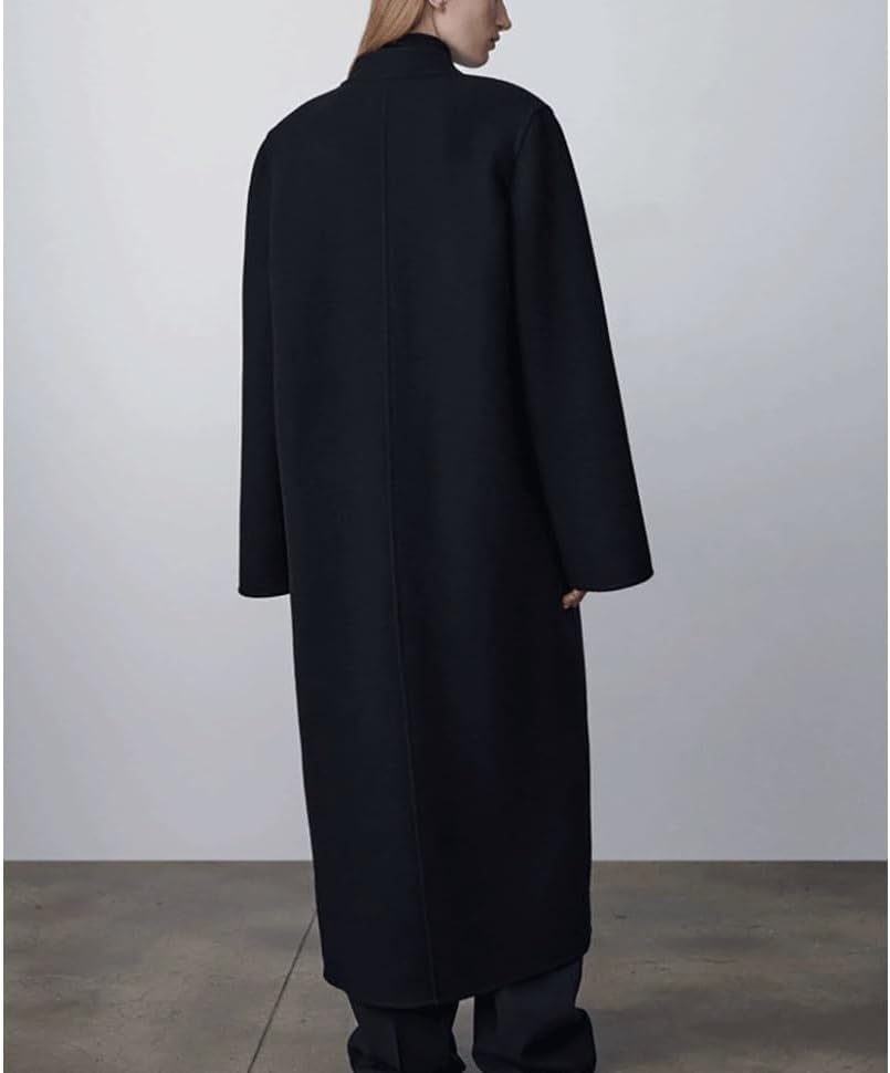 WDXIA 春と秋のウールのゆったりとした万能なオーバーニーVネック