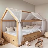 FloraVigo 2 Stück Haus-Bettwäsche-Set, Bettdecke für die Heimbett-Dekoration, Bettdecke Haus-Dekoration für Jungen und Mädchen (Weiß, 2er Set 67 x 270 cm)