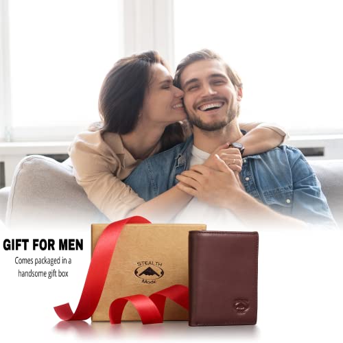 Stealth Mode Leather Trifold Rfid Wallet For Men With Flip Out Id Holder #TOP4