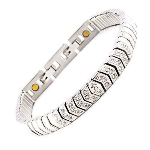Preisvergleich Produktbild Flexibler Armschmuck Serpenti Flex Magnetarmband mit 33 funkelnden Swarovski Crystals Energetix 4you 1850 Magnetix 2222 + Schmuckbeutel S / M