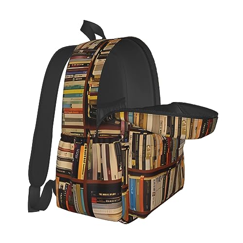 Sac à dos imperméable imprimé étagère noir grande capacité pour ado - 5