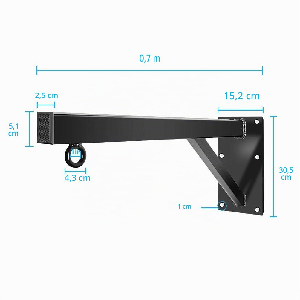 Aoneky Staffa da Parete per Sacco da Boxe 70cm/100cm - Supporto da Muro in Acciaio Che Sostiene 450KG per Sacco Pesante, Manichino Appeso per Allenamento MMA, Kickboxing