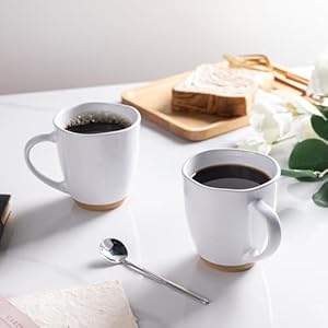 AmorArc 12oz Ceramic Coffee Mugs set of 6, Stylish Coffee Mugs with Rustic Terracotta Underside for Man, Woman, Dad, Mom, Suitable for Latte/Cappuccino/Milk/Cocoa. Dishwasher&Microwave Safe, White AmorArc 12oz Ceramic Coffee Mugs set of 6 Stylish Coffee Mugs with Rustic Terracotta Underside for Man Woman Dad Mom Suitable for LatteCappuccinoMilkCocoa DishwasherMicrowave Safe White