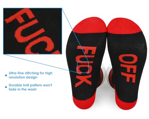 ¿Aburrido de calcetines sosos? Fuck Off Socks con mensaje divertido 6