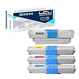 LCL Compatible Toner Cartridge Replacement for OKI 44469801 44469703 44469702 44469701 Type C17 C310 C310DN C330 C330DN C510 C331 C530DN C531 MC361 MC362 MC561 MC562W MC890 MC950 MFP (KCMY 4-Pack)