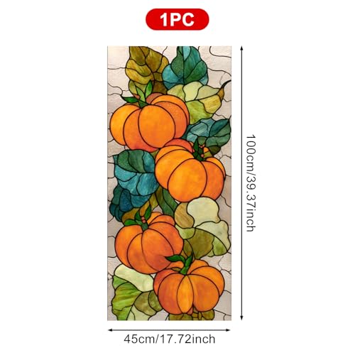 HOMETITUTE Película para ventana con hojas y calabazas 17.7x39.3 in miniatura 3