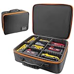 otuiaim 38.5 x 32 x 10 cm Portable Tool Hard Carrying Case for Batteries & Chargers with Adjustable Dividers - Large Size Storage Bag, Organizer Waterproof Dustproof Shockproof for Tools Accessories