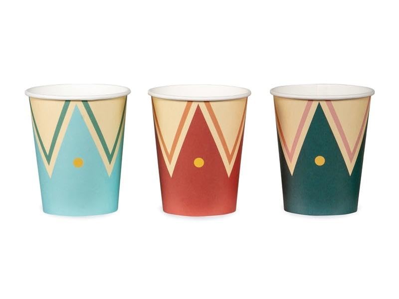 PartyDeco - 6 GOBELETS Carton Cirque CHAPITEAU 22CL