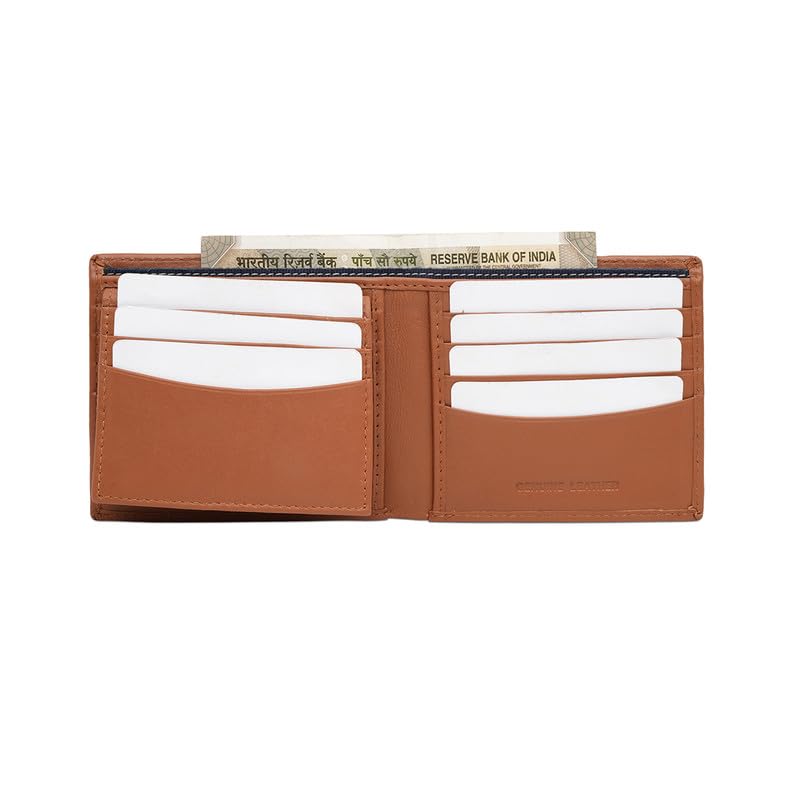 Image of Tommy Hilfiger Men's Passcase Wallet Elgon - Tan | Embossed Leather | Global Coin Pocket | Stylish Purse for Men