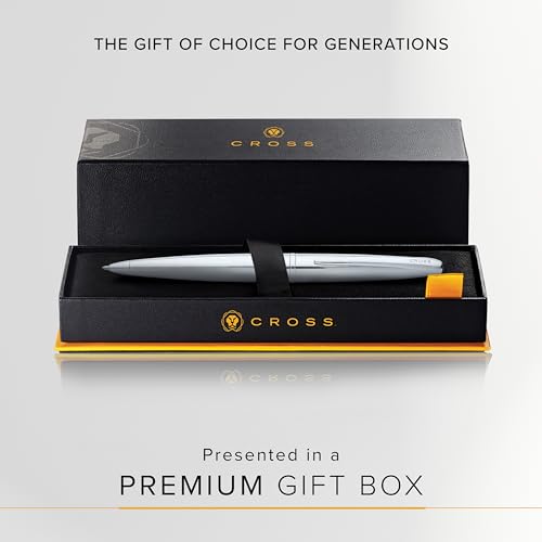 Image of Cross ATX Luxury Pure Chrome Ballpoint Pen with Modern Polished Finish - Medium Point, Smooth Ink, Presented in Premium Gift Box