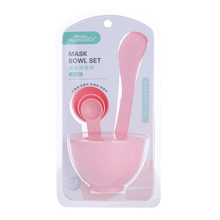 Face Mask Mixing Bowl Set 4PCS DIY Facial Mask Applicator Kit with Brush Spatula Measuring Spoons Cosmetic Mixing Bowl for Clay Mud Cream Skincare Beauty Tools (1 set) multicolour-image-32