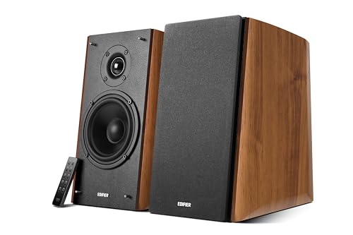 Edifier R2000DB - Kit de Altavoces Bluetooth 2.0 con Mando a Distancia IR y Entrada óptica, 120 vatios - Warm Oak
