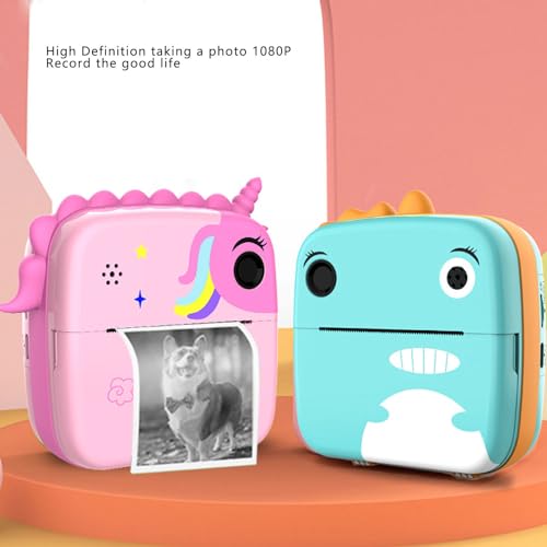 Linda Câmera de Impressão Instantânea Selfie de Desenho Animado para Crianças, Câmera Digital Infant
