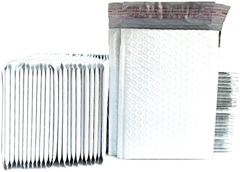 Kelkaa #0 White Poly Bubble Mailers Bulk Self Seal Padded Envelopes 6" x 10" Shipping Bubble Mailer Bag (Pack of 50)