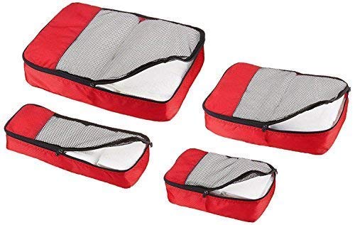 Image of Rl Red Packing Cubes -Set Of 4 (Small .Medium , Large And Slim)
