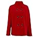 Kenhansion Women's Cropped Trench Coat Stand Collar Double Breasted Casual Dressy Outerwear Fall Winter Trendy Jacket Sweater (Red,3X-Large)