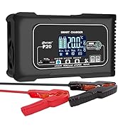 20-Amp Smart Battery Charger,Lithium,LiFePO4,Lead-Acid(AGM/Gel/SLA..) Car Battery Charger,Trickle...